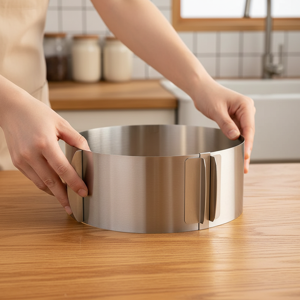 Réglage du Cercle patisserie inox avec poignées push-pull