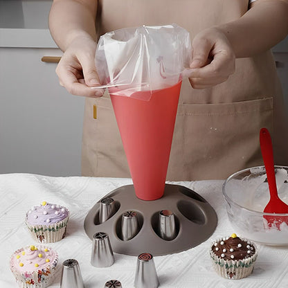 Utilisation support poche à douille couleur rouge