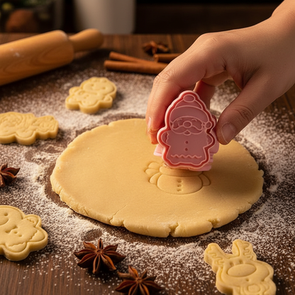 Emporte piece biscuits noel sur pâte biscuit fariné 
