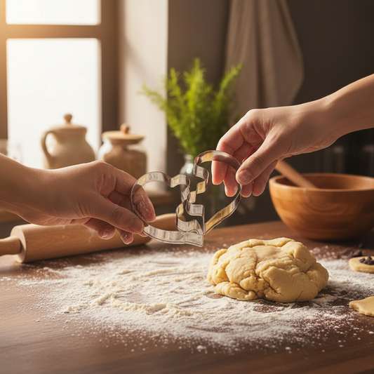 Mains portant Emporte pièce cœur forme puzzle coeur en inox