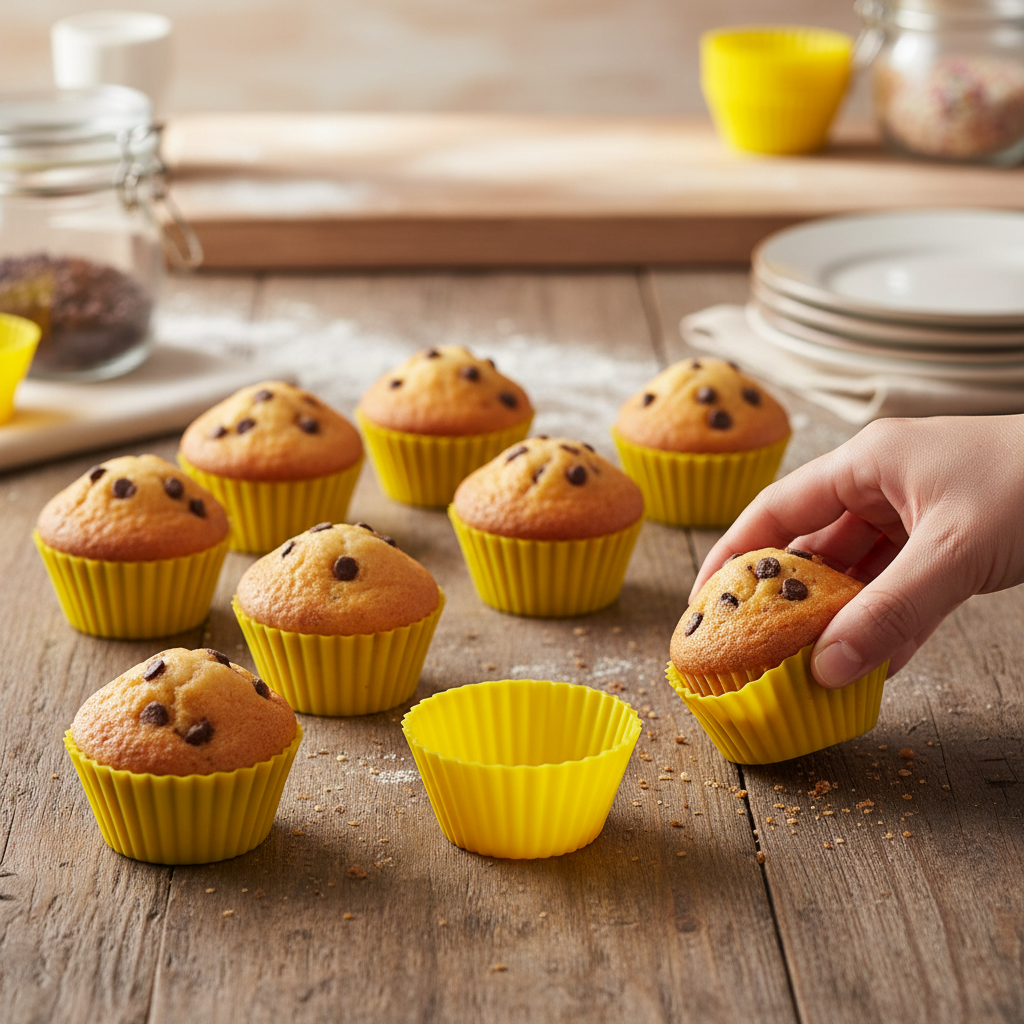 10 Moules a cupcakes avec muffin démoulés