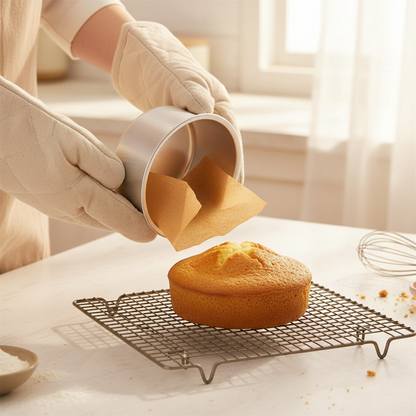 Démoulage Moule a gâteau rond dans cuisine