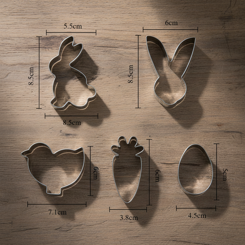 Emporte piece patisserie sur table en bois avec dimensions