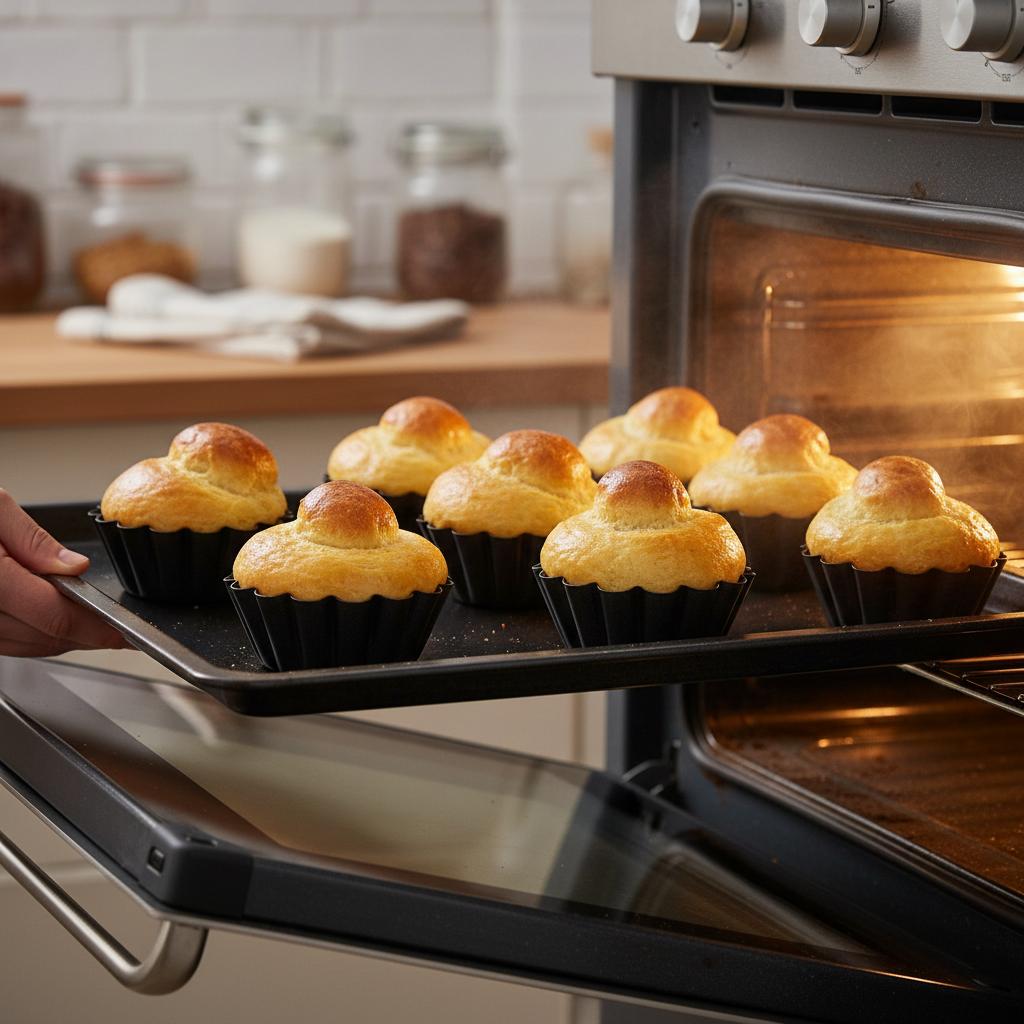 moules brioche sortie four avec Moule à Brioche Parisienne
