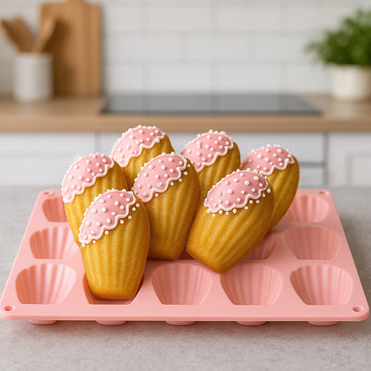 madeleine dans moule a madeleine rose