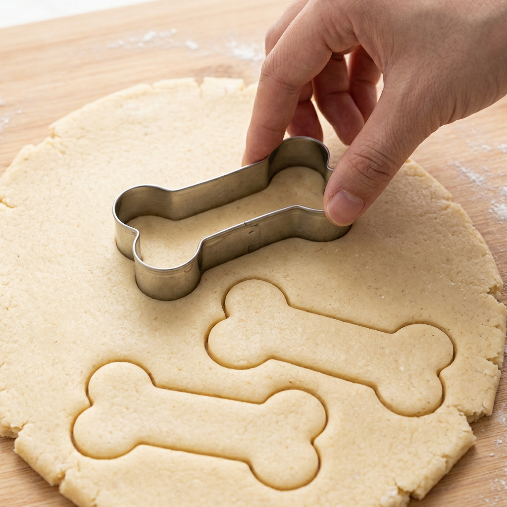 main découpe emporte pièce professionnel sur pâte biscuit 