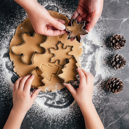 femme et enfant découpant biscuits avec Emporte piece noel GIVRIX™