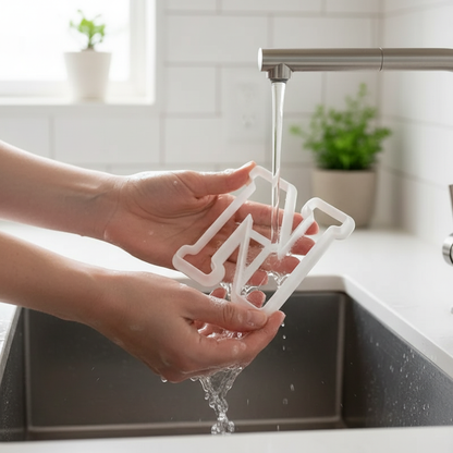 Mains lavant Emporte piece en lettre N sous l'eau