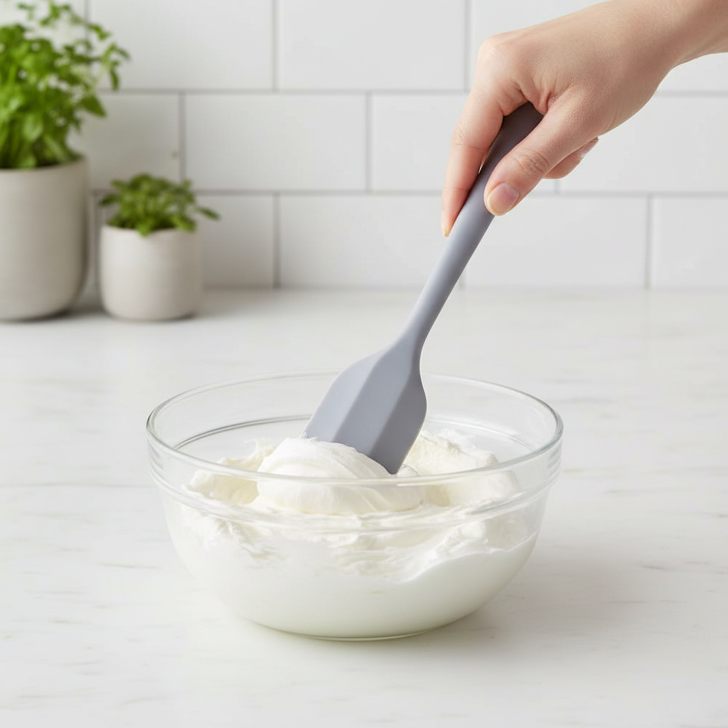 Une maryse cuisine grise incorporant de la crème