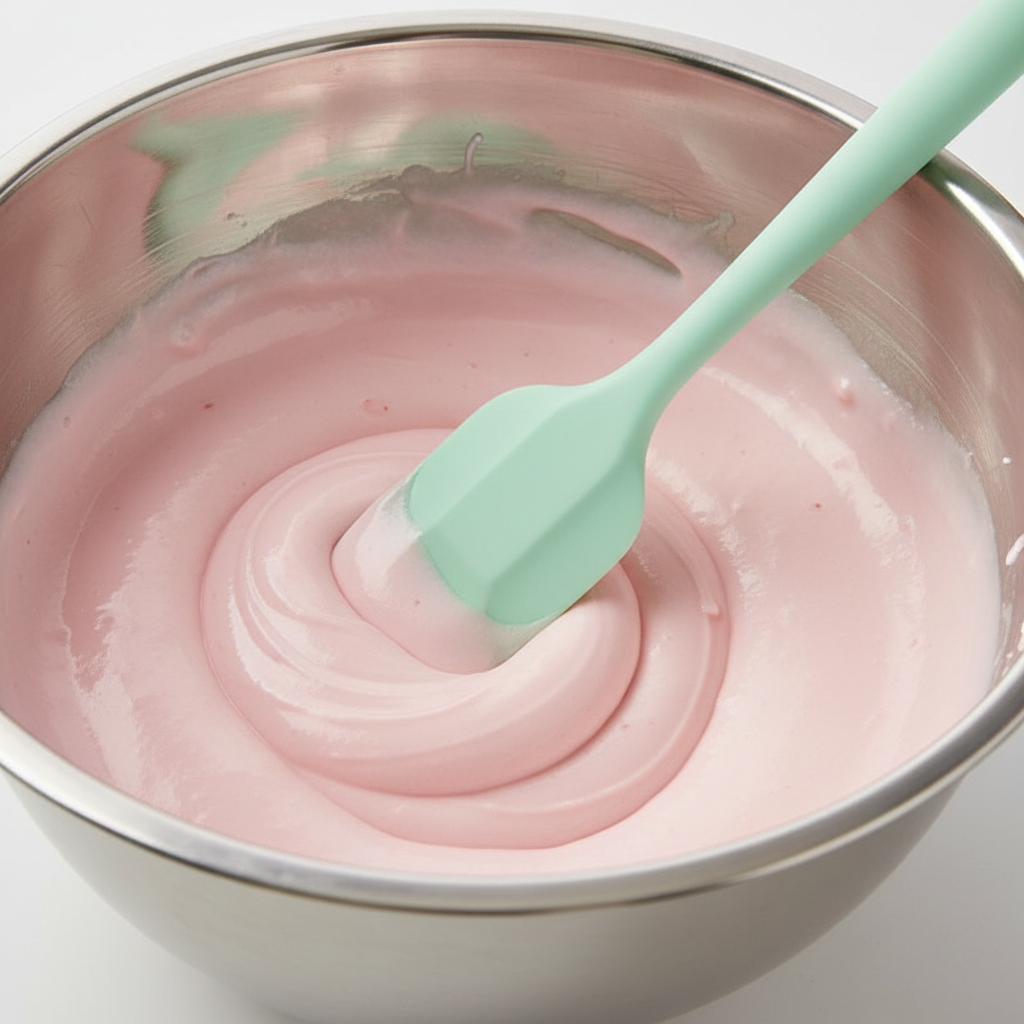 Une maryse cuisine vert pour mélanger préparation macarons