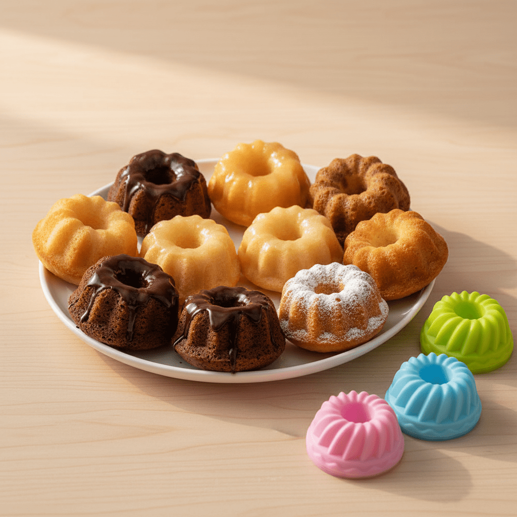 Mini Moule à Kouglof - 12 Moules Bundt Silicone Individuels | RondéLice™ - Mon Rayon Pâtisserie