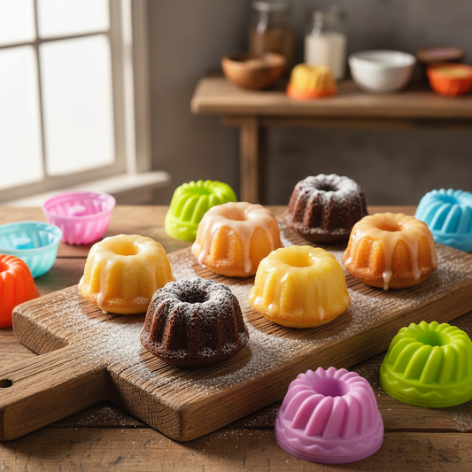 Mini Moule à Kouglof - 12 Moules Bundt Silicone Individuels | RondéLice™ - Mon Rayon Pâtisserie