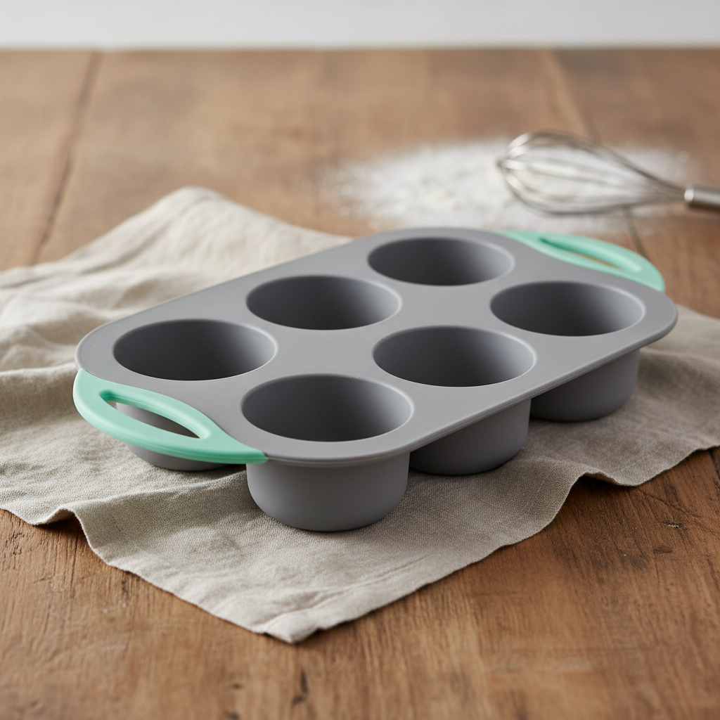 Moules Cupcakes Silicone sur table bois