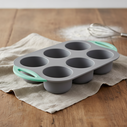 Moules Cupcakes Silicone sur table bois