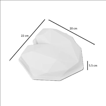 Moule 3D silicone cœur blanc 1 cavité