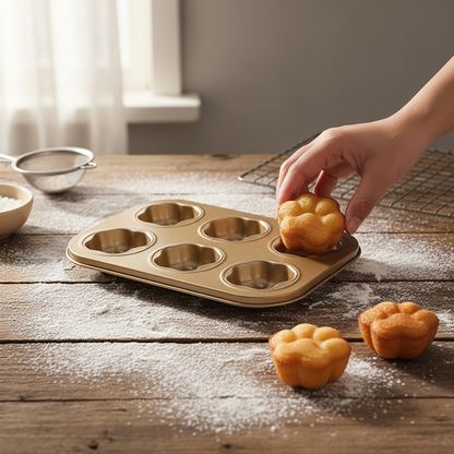 Moule a gateau original 6 cavités sur table cuisine