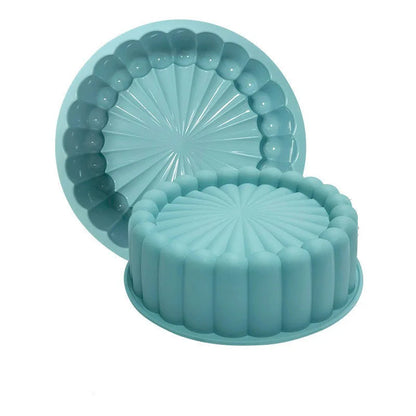  Moule à charlotte silicone cannelé bleu - détail du design