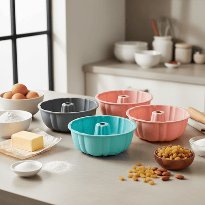 Moule à Kouglof - Lot 4 Moules Bundt Silicone 25 cm | QuatroKouglof™ - Mon Rayon Pâtisserie