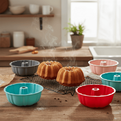 Moule à Kouglof - Lot 4 Moules Bundt Silicone 25 cm | QuatroKouglof™ - Mon Rayon Pâtisserie