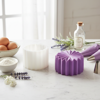 Moule bento cakes origami cuisine marbre lavande ingrédients