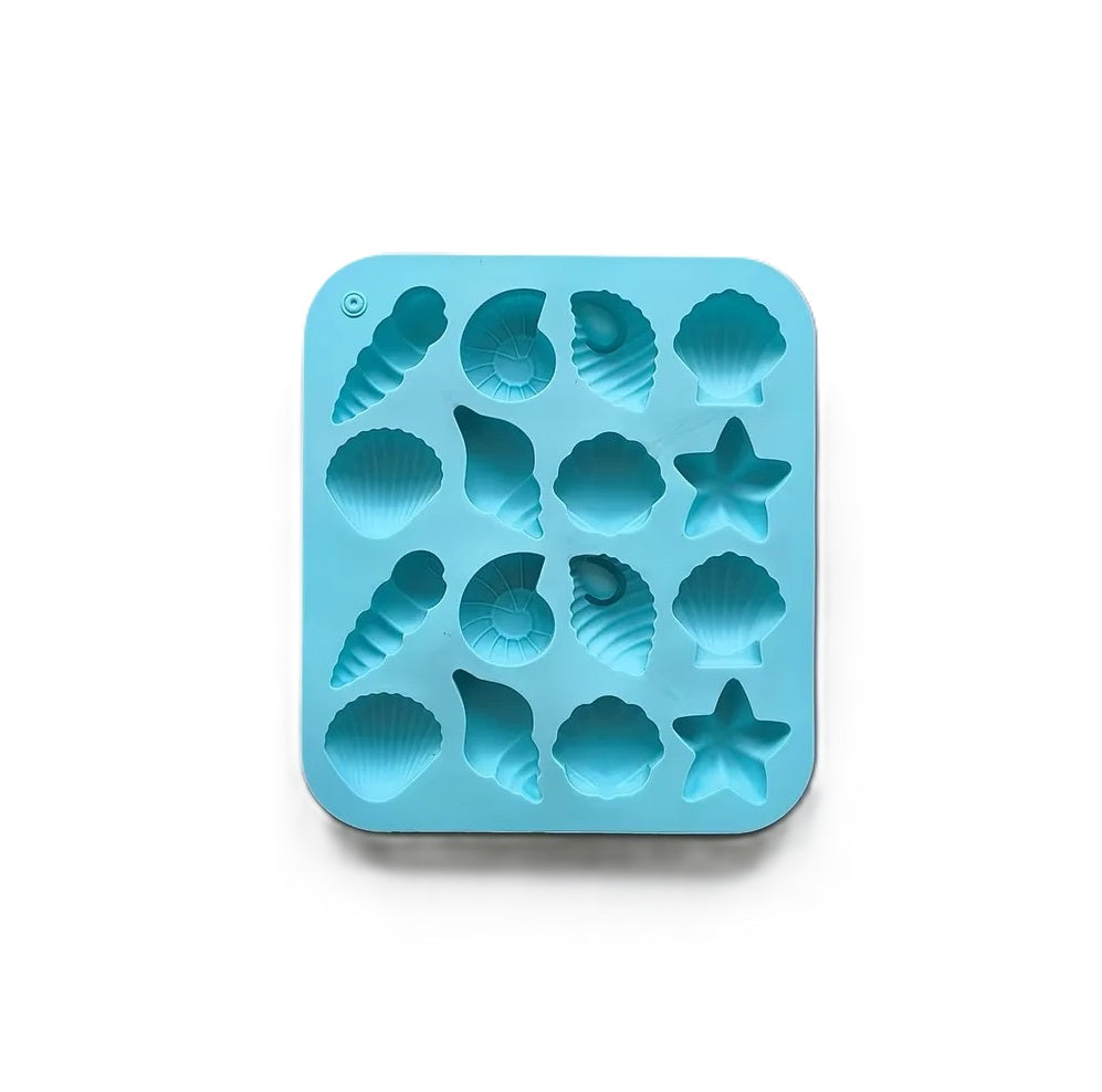 moule en chocolat bleu turquoise 16 cavités marines pâtisserie créative