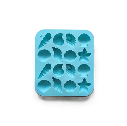 moule en chocolat bleu turquoise 16 cavités marines pâtisserie créative