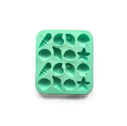 moule chocolat silicone vert menthe formes marines coquillage étoile mer