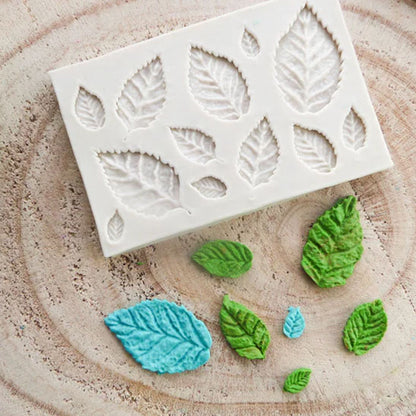 moule en silicone forme feuille vert bleu