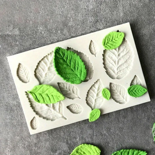 moule en silicone forme feuille vert
