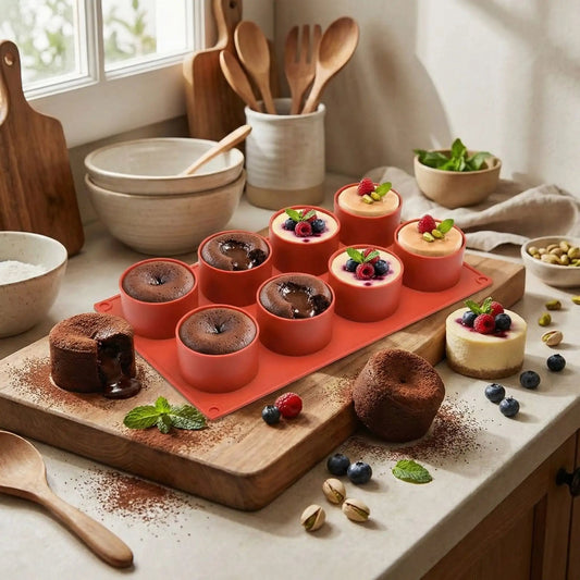 Moule en silicone rond - 8/12 Cavités Mini - Gâteaux | RondPro™ - Mon Rayon Pâtisserie