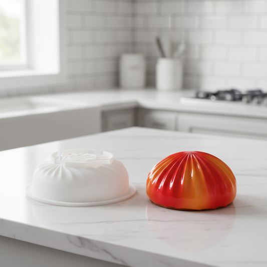 Moule à entremet rond dôme rayonné cuisine moderne glaçage