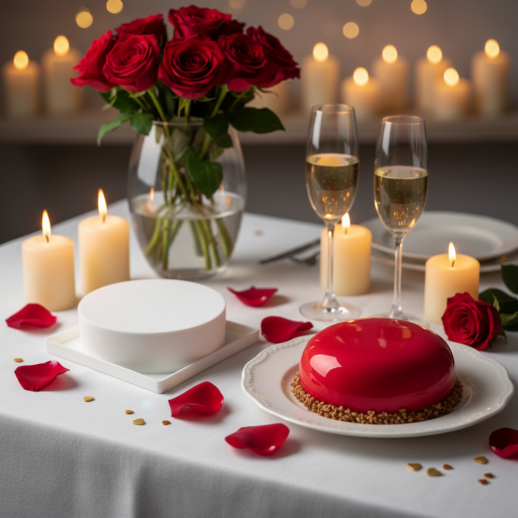 Moule à entremet silicone Saint-Valentin rouge velours romantique