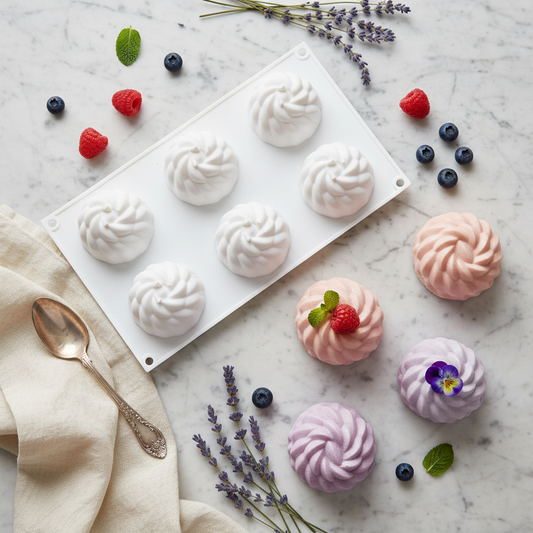 Moule à entremets sur table marbre