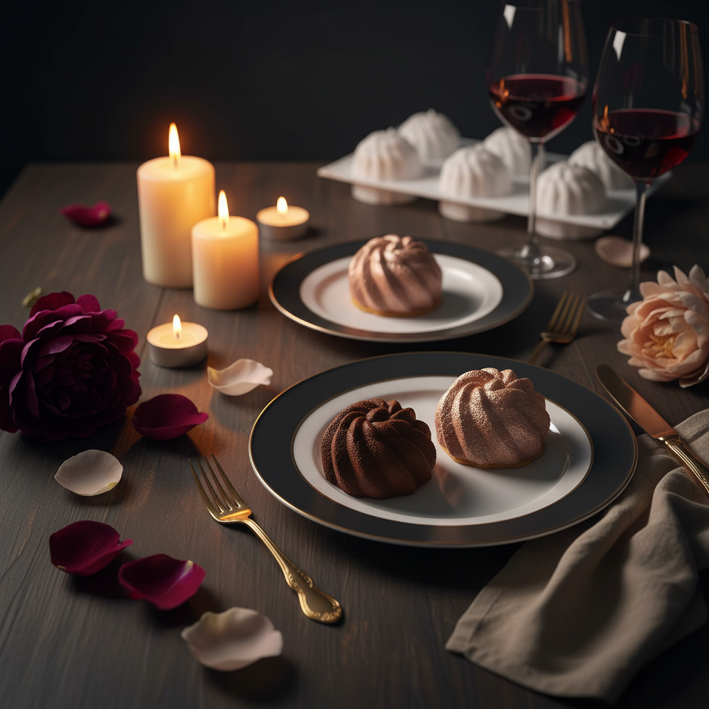 Moule à entremets spirale romantique bougies dessert élégant chocolat