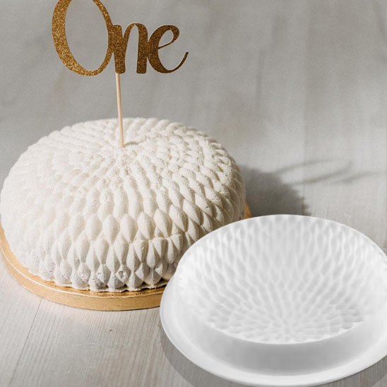 Moule à entremet en silicone rond antiadhésif texture pétales