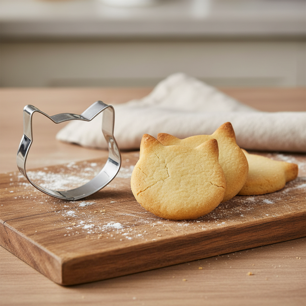 Emporte piece patisserie et biscuits sur planche bois