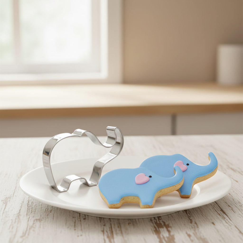 Emporte piece patisserie éléphant avec biscuits décorés