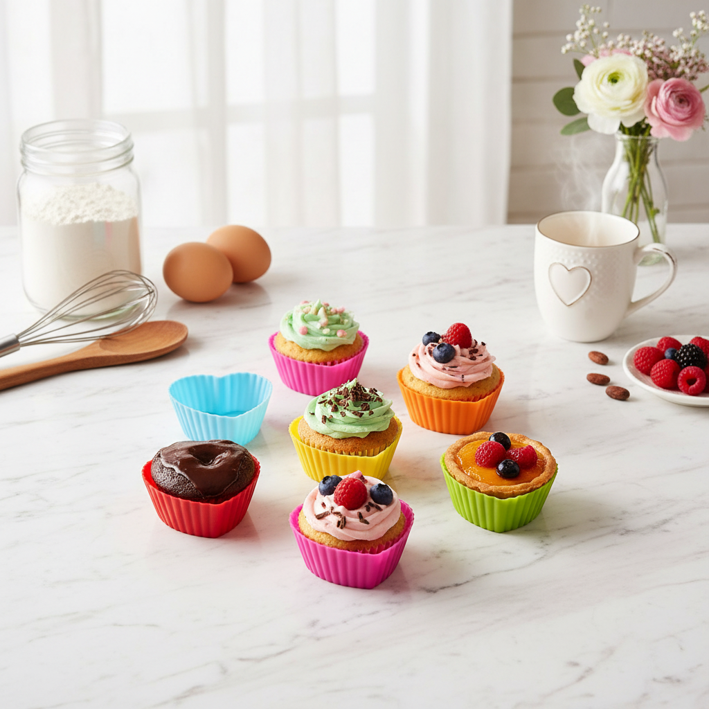 Moule pour cupcake cœur - Image lifestyle premium