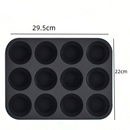 Moule pour cupcake noir 12 cavités dimensions 