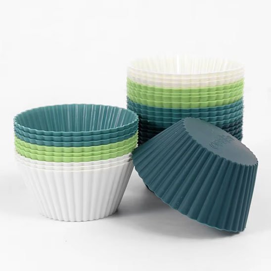 Caissettes à cupcake en silicone empilées