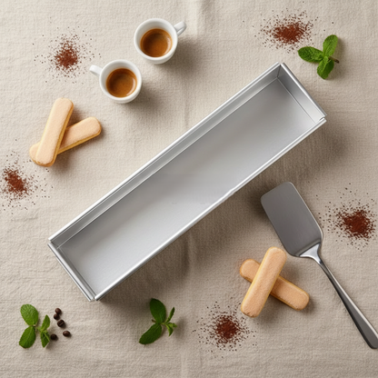 moule rectangulaire gateau avec ingrédient