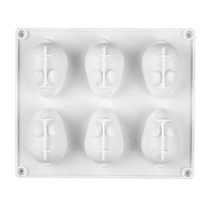 Moule silicone animaux 3d lapin 6 cavités vue dessus