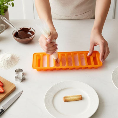 Moule silicone rectangle orange réutilisable pour desserts
