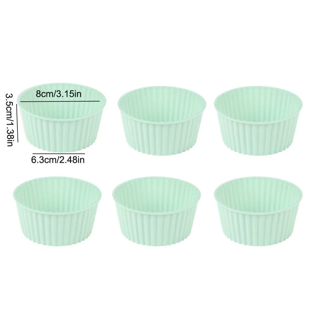 Moule silicone pour cupcake vert menthe lot 6 pièces