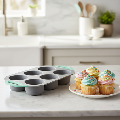 Moules Cupcakes Silicone et cupcakes glacés dans cuisine
