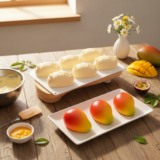 Moule trompe l'œil mangue 6 cavités  dimensions produit