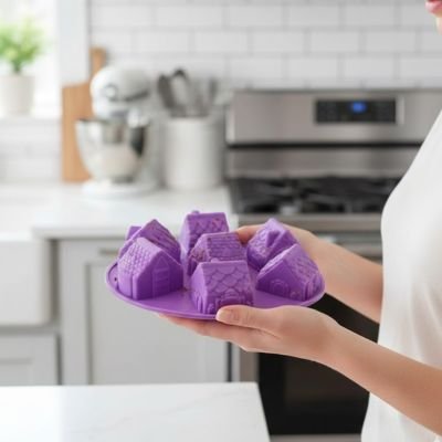 Moule Trompe l'Œil - 6 Maisons 3D 25 cm | HouseMold™ - Mon Rayon Pâtisserie