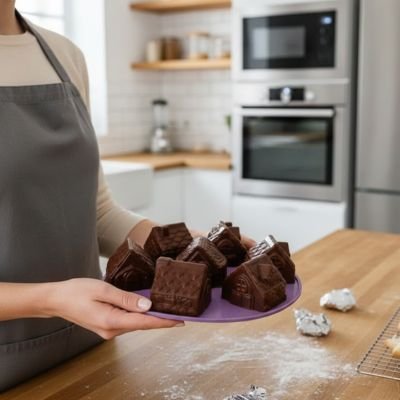 Moule Trompe l'Œil 6 Maisons 3D chocolat