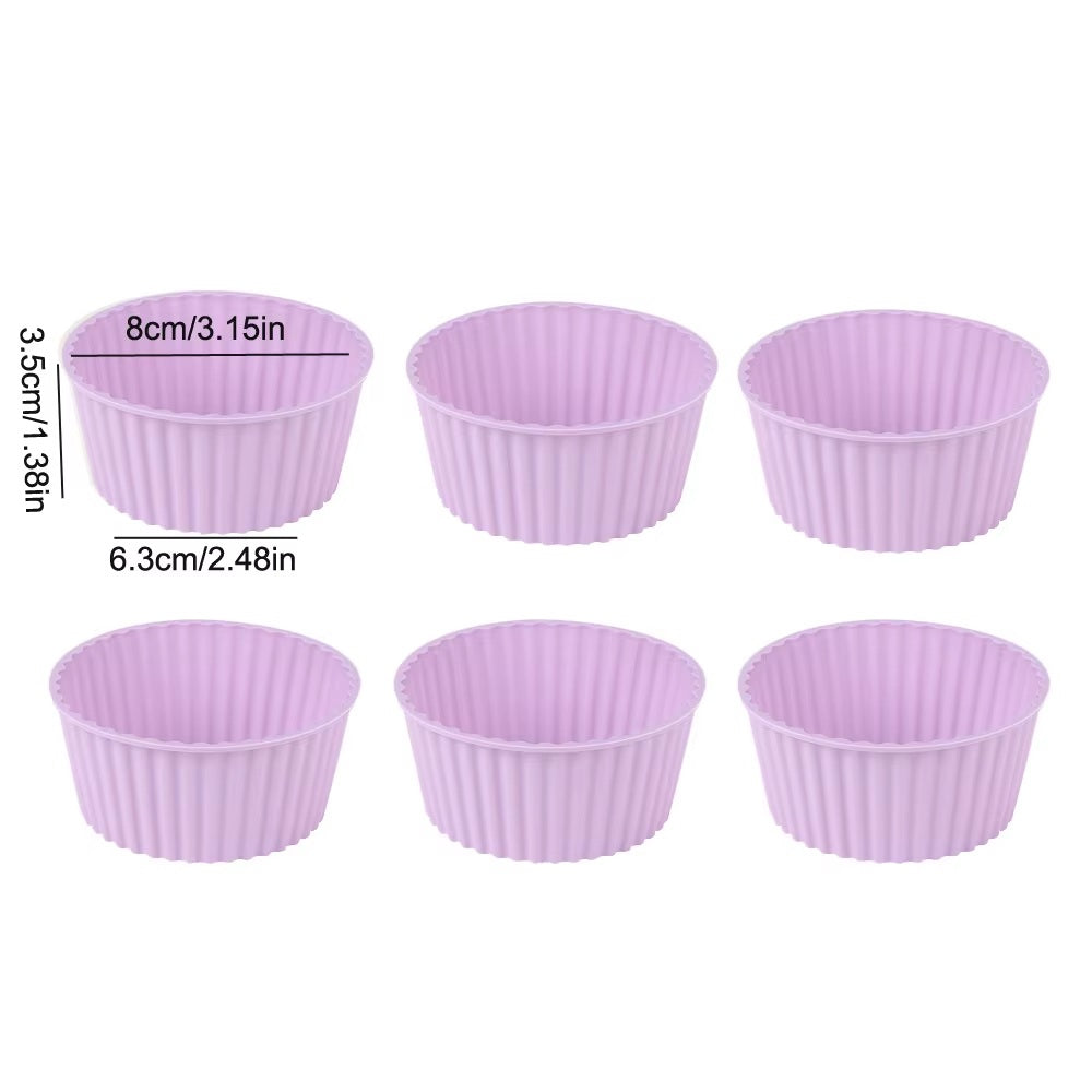 Moules à muffin en silicone lavande dimensions lot 6
