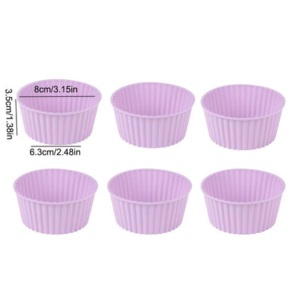 Moules à muffin en silicone lavande dimensions lot 6